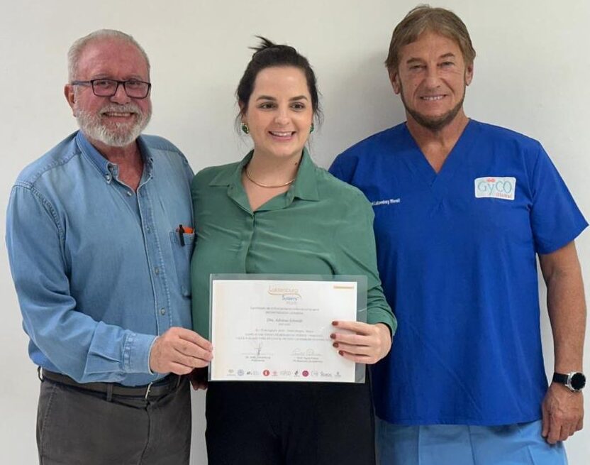 Dra. Celene Bragion com Dr. Ariel Luksenburg e Dr. Paulo Palma
